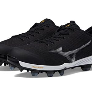 Mizuno Men's Dominant 4 TPU Baseball Shoe, Black-White, 9