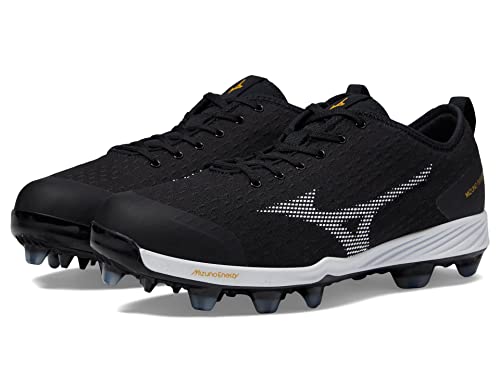 Mizuno Men's Dominant 4 TPU Baseball Shoe, Black-White, 9