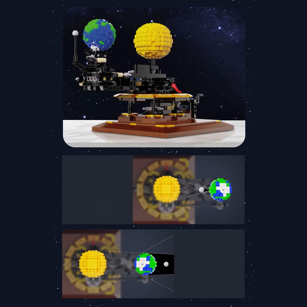 MISINI Solar Systm Building Kit,865/pcs MOC CADA Master C71004W Bricks for Kids and Adults,Contains Moon Earth and Sun Orrery Model（Designer: JK Brickwords）