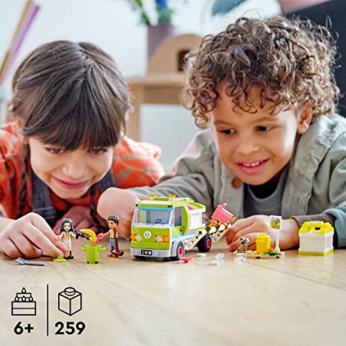 LEGO Friends Recycling Truck Toy 41712 - Set Includes Garbage Sorting Bins, Emma and River Mini Dolls, Educational Learning Toys for Kids 6+ Years Old, Great Gift for Boys and Girls