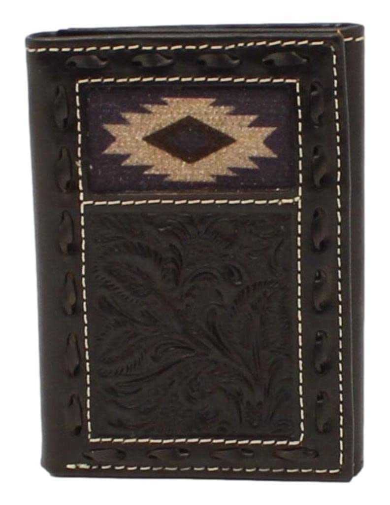 M&F Western Nocona Trifold Wallet Southwestern Inlay Black One Size