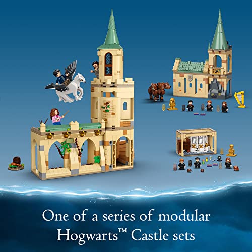 LEGO Harry Potter Hogwarts Courtyard: Sirius's Rescue 76401 Castle Tower Toy, Collectible Set with Buckbeak Hippogriff Figure and Prison Cell