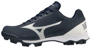 mizuno wave lightrevo jr baseball shoe, navy-white, 3.5