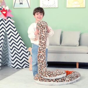 IKASA Giant Snake Stuffed Animal Plush Toy,106" Large Rattlesnake Cute Jumbo Soft Toys,Huge Big Size Fluffy Plushy Fat Plushie,Gifts for Kids