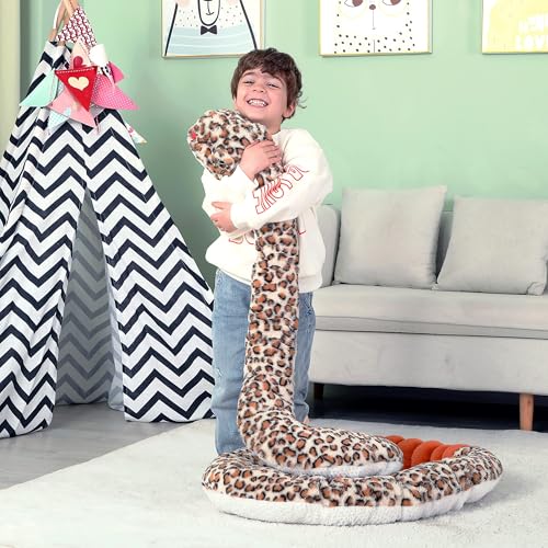 IKASA Giant Snake Stuffed Animal Plush Toy,106" Large Rattlesnake Cute Jumbo Soft Toys,Huge Big Size Fluffy Plushy Fat Plushie,Gifts for Kids