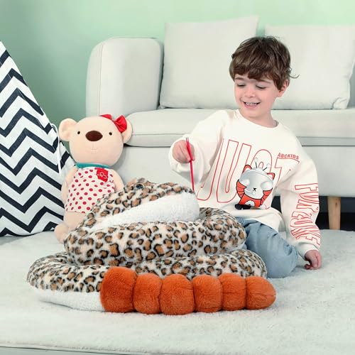 IKASA Giant Snake Stuffed Animal Plush Toy,106" Large Rattlesnake Cute Jumbo Soft Toys,Huge Big Size Fluffy Plushy Fat Plushie,Gifts for Kids