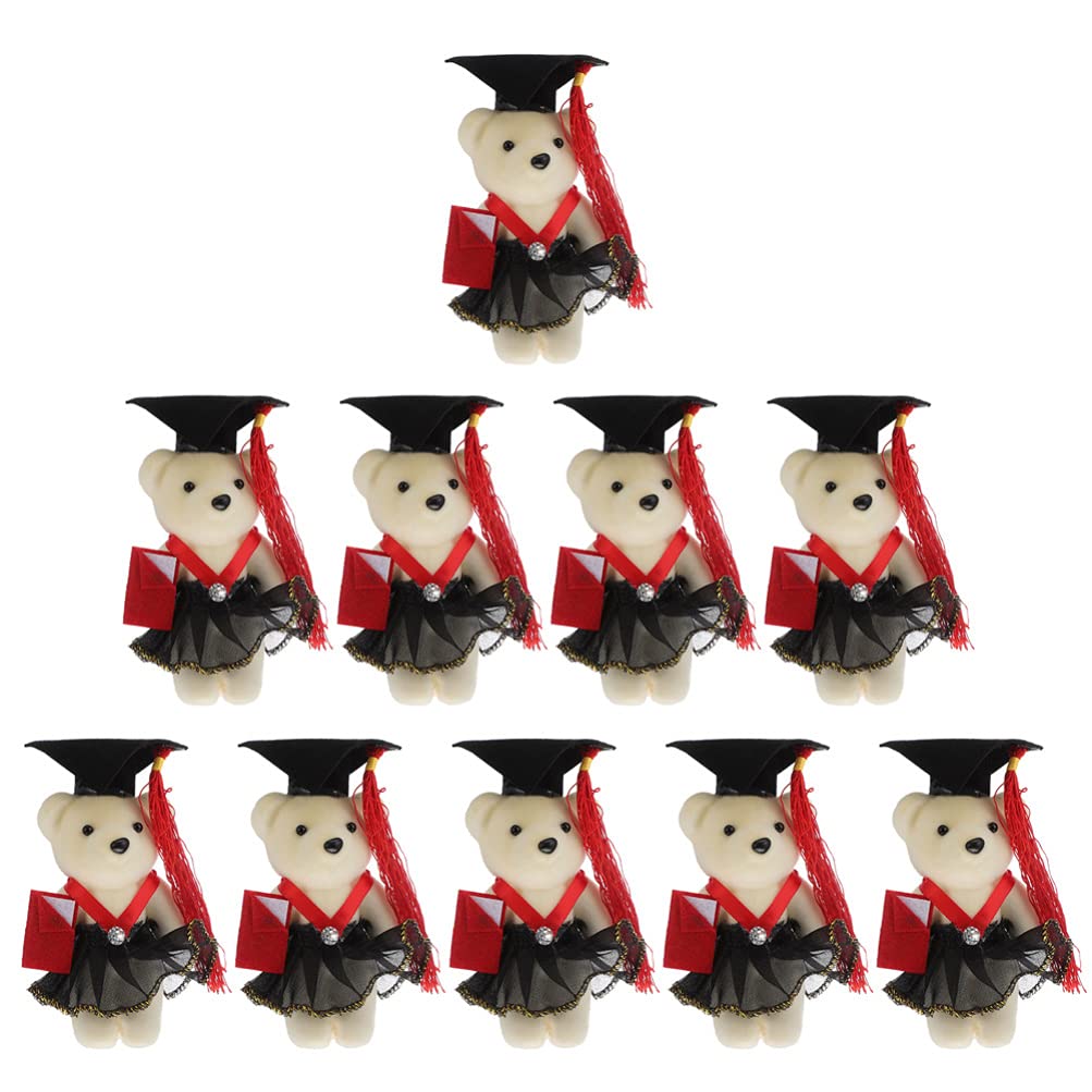 TOYANDONA 10pcs Mini Graduation Bears, 4. 7 inch Plush Graduation Bear Stuffed Animal for Graduation Gift