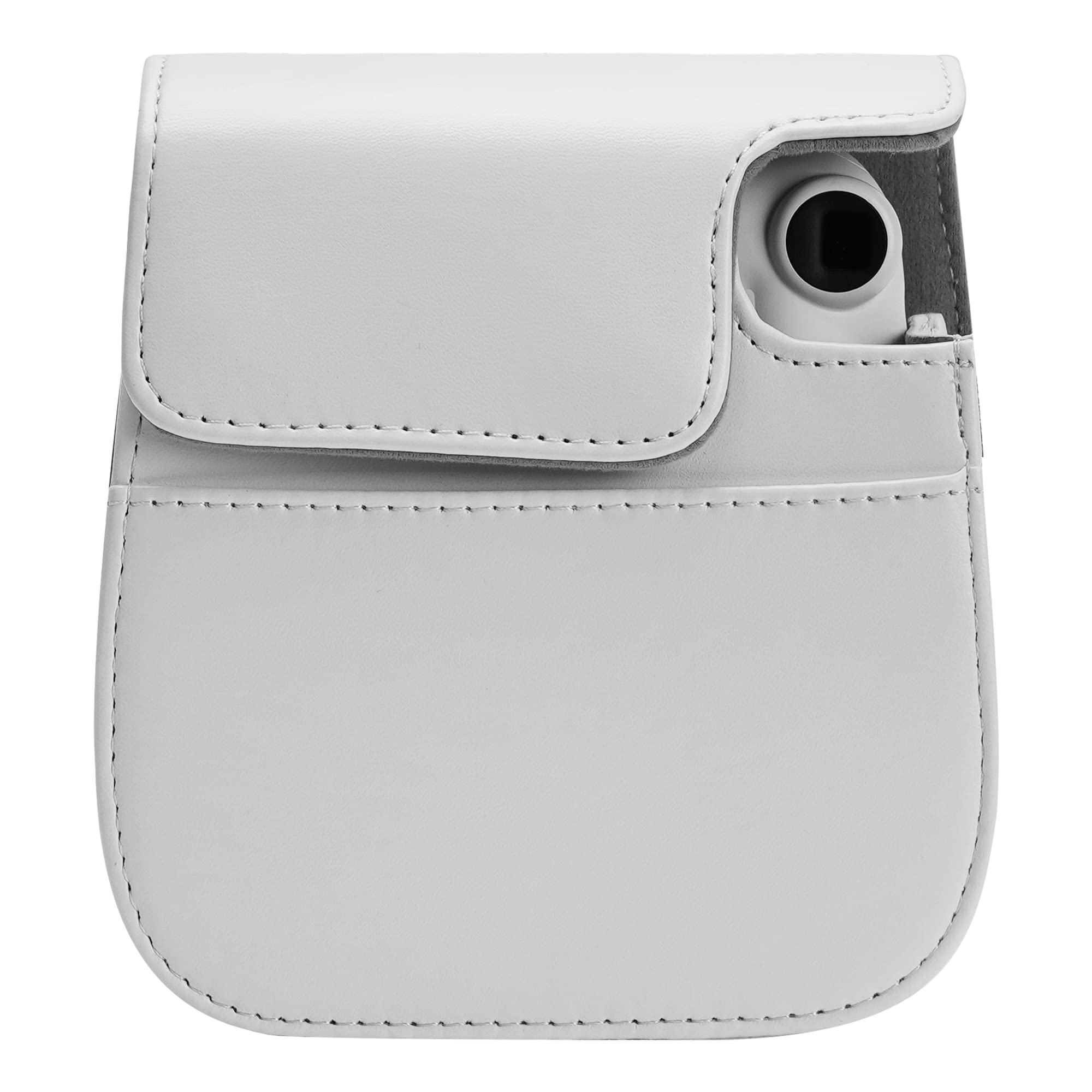 Camera Case Compatible with Fujifilm Instax Mini 11/ 9/ 8/ 8+ Instant Camera with Adjustable Strap and Pocket (White)