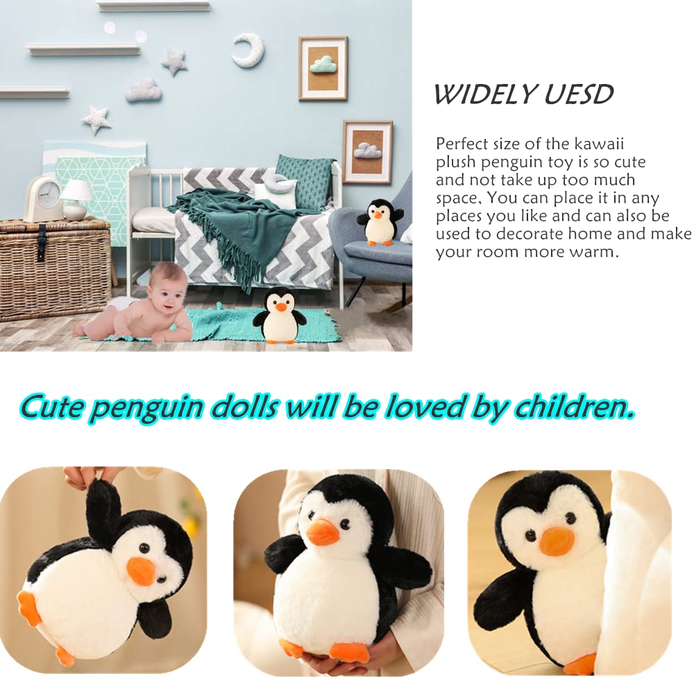 AUCOOMA Penguin Stuffed Animal Plush Gifts for Kids, Cute Penguin Plushie Toy Doll, 8.7"