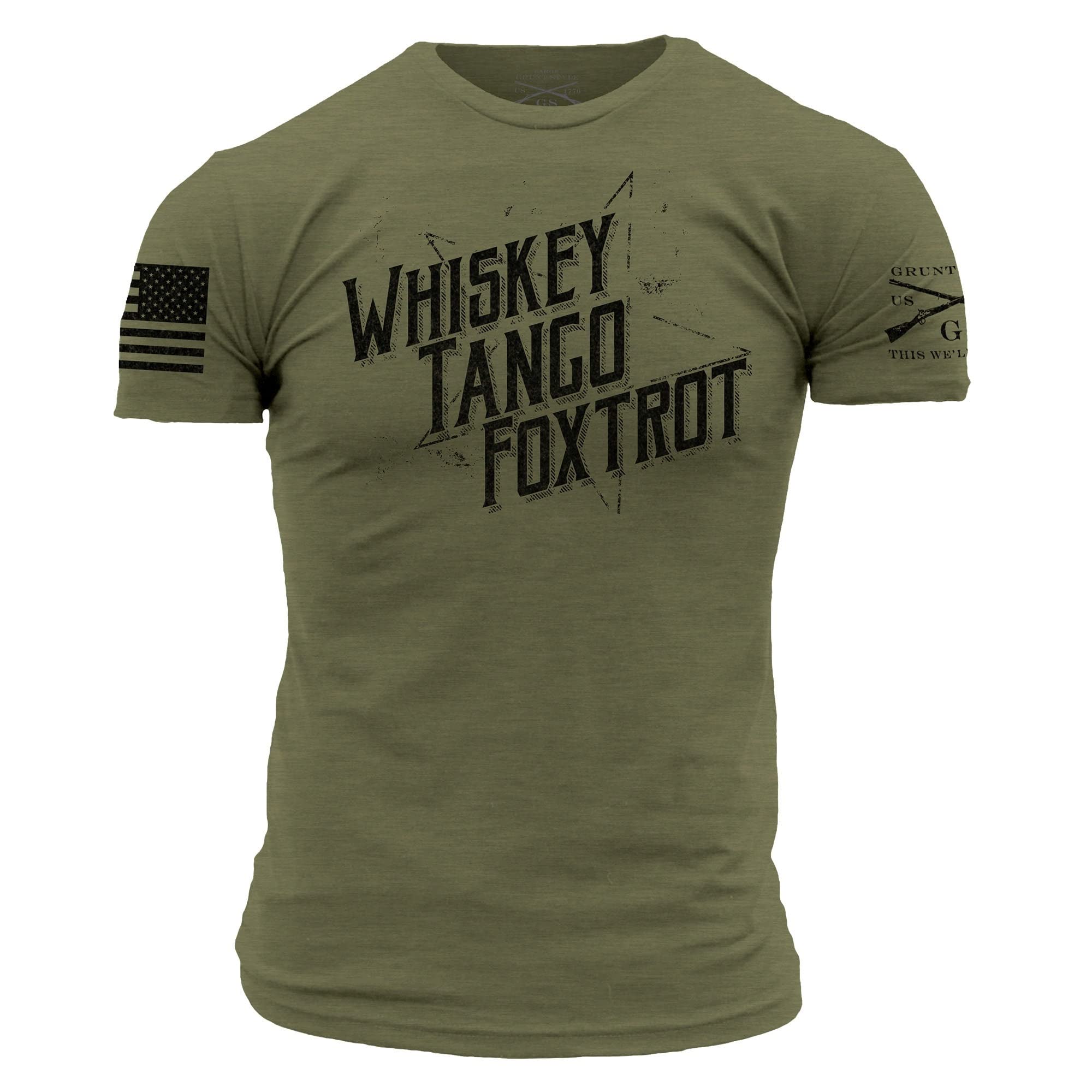 Grunt Style Whiskey Tango Foxtrot II Men's T-Shirt (Military Green, XXXLarge)