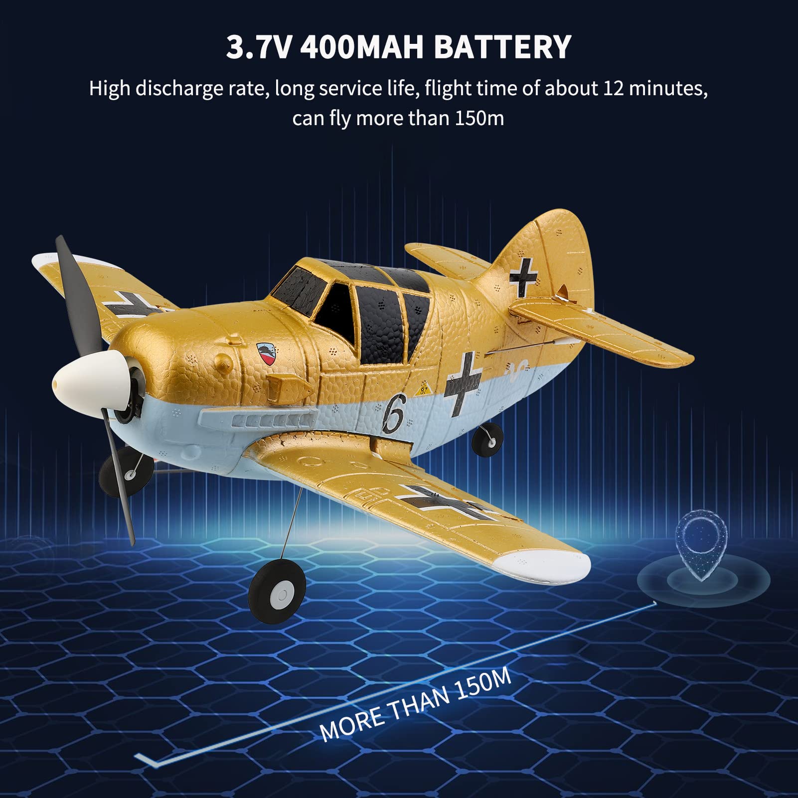 GoolRC RC Plane, WLtoys A250 RC Airplane, 2.4GHz 4CH Remote Control Airplane with 6-Axis Gyro, Easy to Fly RC Aircraft Flight Toys for Kids, Adults and Boys