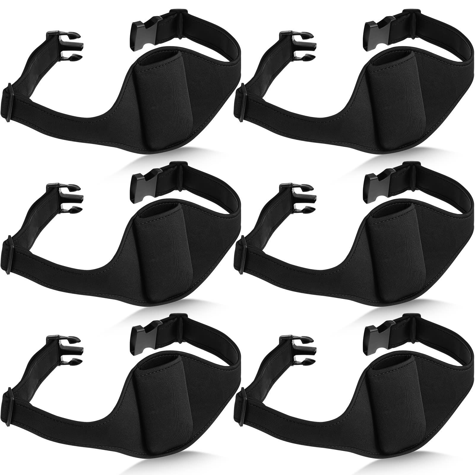 Mic Belt Mic Fitness Belt Adjustable Microphone Black Fitness Instructor Microphone Strap Belt Belts for Fitness (6 Pieces)