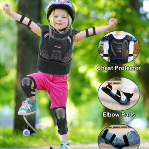 StarknightMT Kids Motorcycle Armor Suit Dirt Bike Gear， Youth Motocross Riding Protector with Knee Elbow Arm Shoulder Protection Pad for Cycling Off-Road Riding Skiing Skating (Blue)