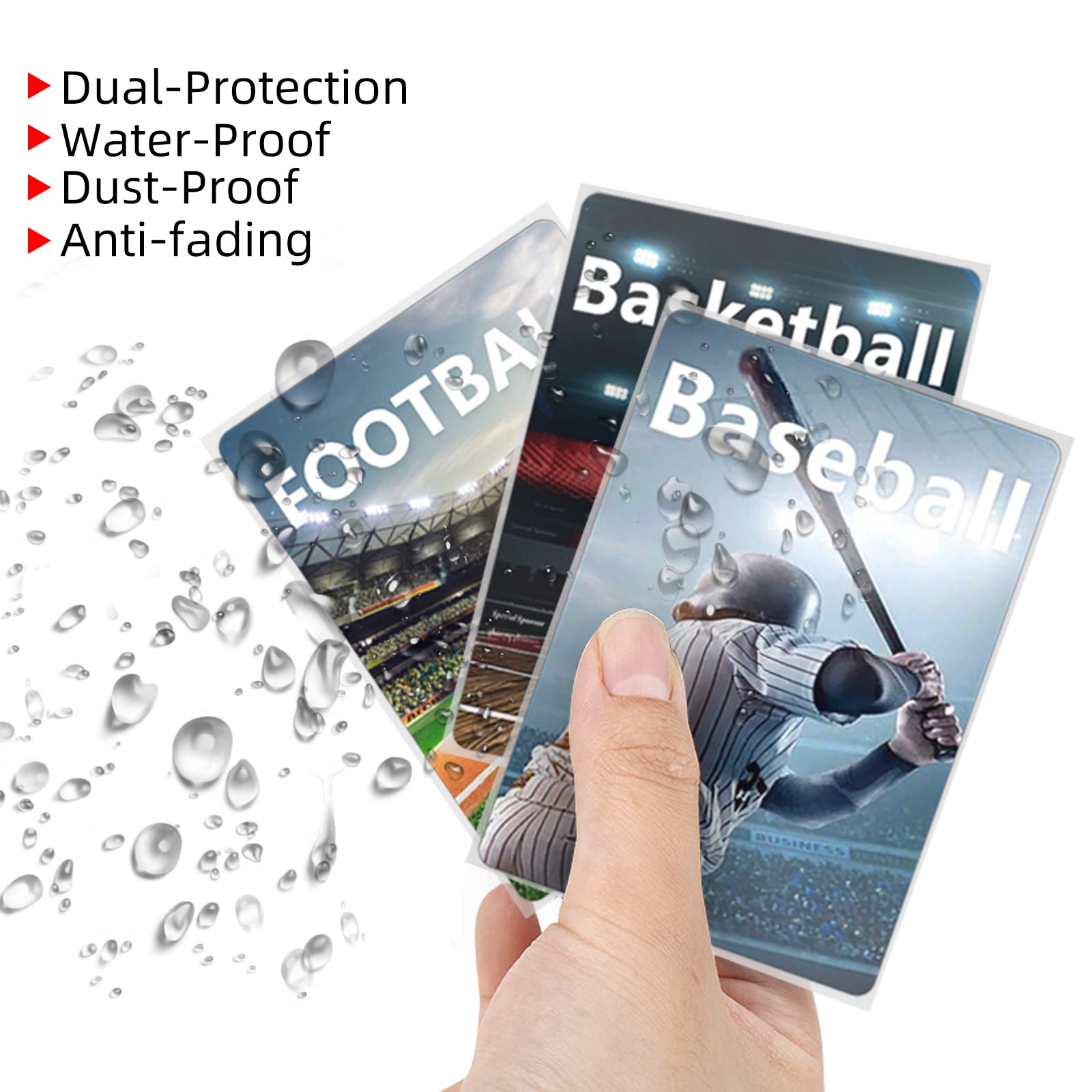 600 Counts Card Sleeves, Clear Baseball Card Sleeves, Sturdy Trading Cards Sleeves, Plastic Card Protector for Standard Cards Fit for MTG, Baseball Cards, Sports Cards, Game Cards