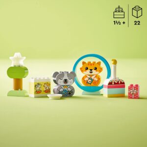 LEGO DUPLO My First Puppy & Kitten with Sounds 10977 Pet Animal Toys for Toddlers 1 .5-3 Years Old, Early Development Set with Large Bricks