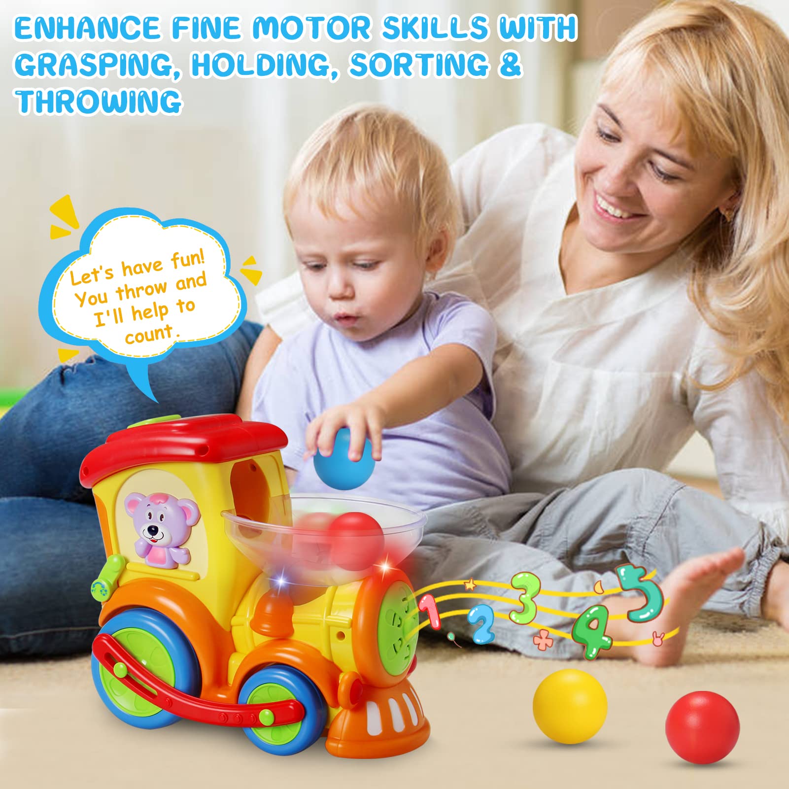 Crawling Baby Toys 6 to 12 Months Musical Train Infant Toys for Babies 3 6 8 9 10 18 Month Early Educational Toys for 1 2 3 Year Old Boys Girls Gift with Songs/Light/Wheels for Toddlers 0-6 3-6M