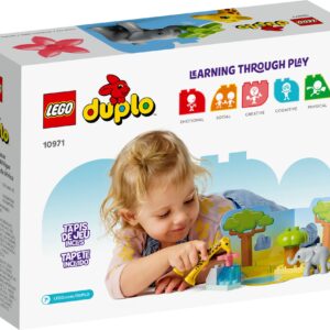 LEGO DUPLO Wild Animals of Africa 10971, Animal Toys for Toddlers, Girls & Boys Ages 2 Plus Years Old, Learning Toy with Baby Elephant & Giraffe Figures