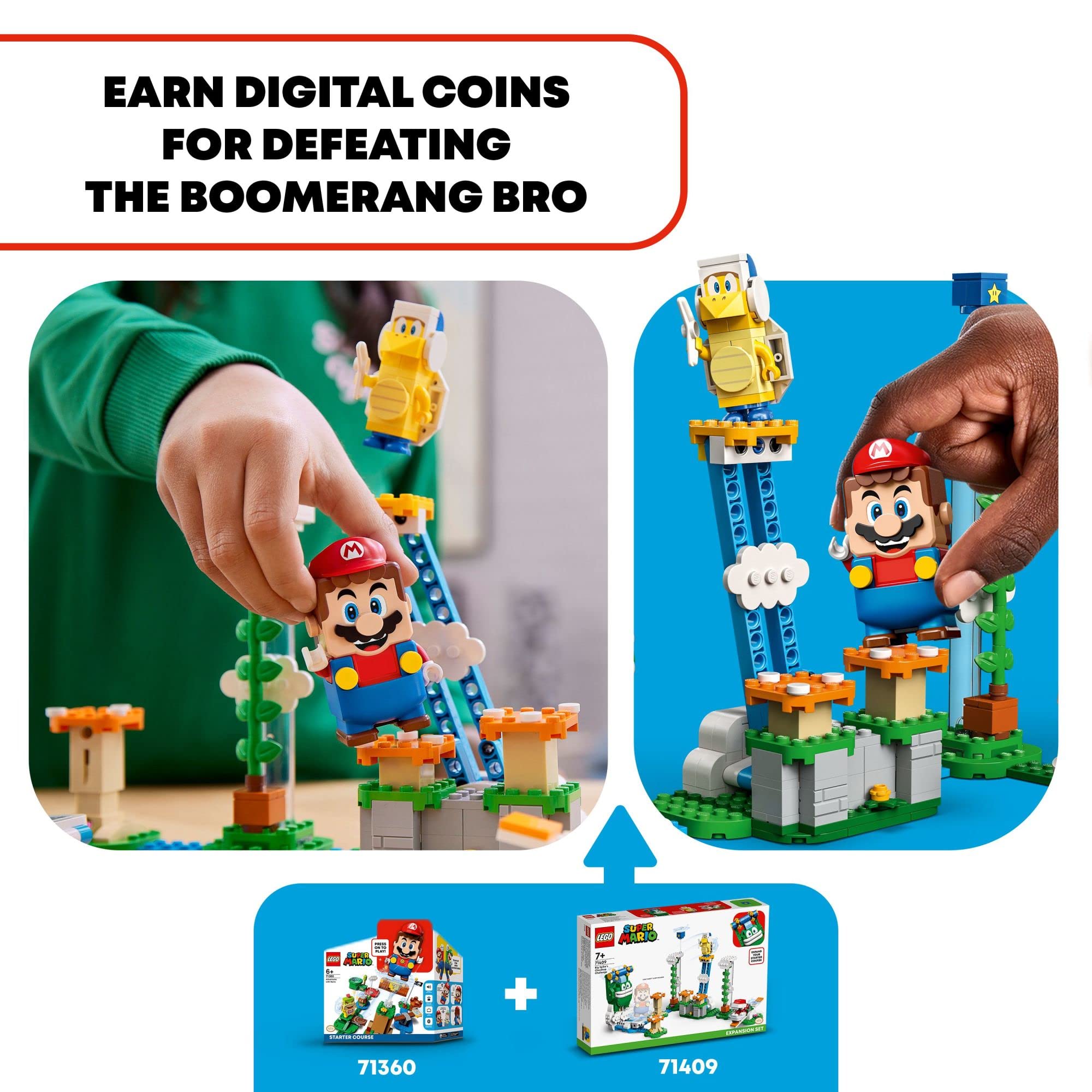 LEGO Super Mario Big Spike’s Cloudtop Challenge Expansion Set 71409, Collectible Toy for Kids with 3 Figures Including Boomerang Bro and Piranha Plant