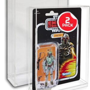 EVORETRO Action Figure Display Case Protector Compatible with Star Wars, Marvel Legends, GI-Joe 3.75 in Carded Action Figures, Anti-UV Thick Durable Clear Acrylic Box, Lasts for Years to Come - 2 Pack