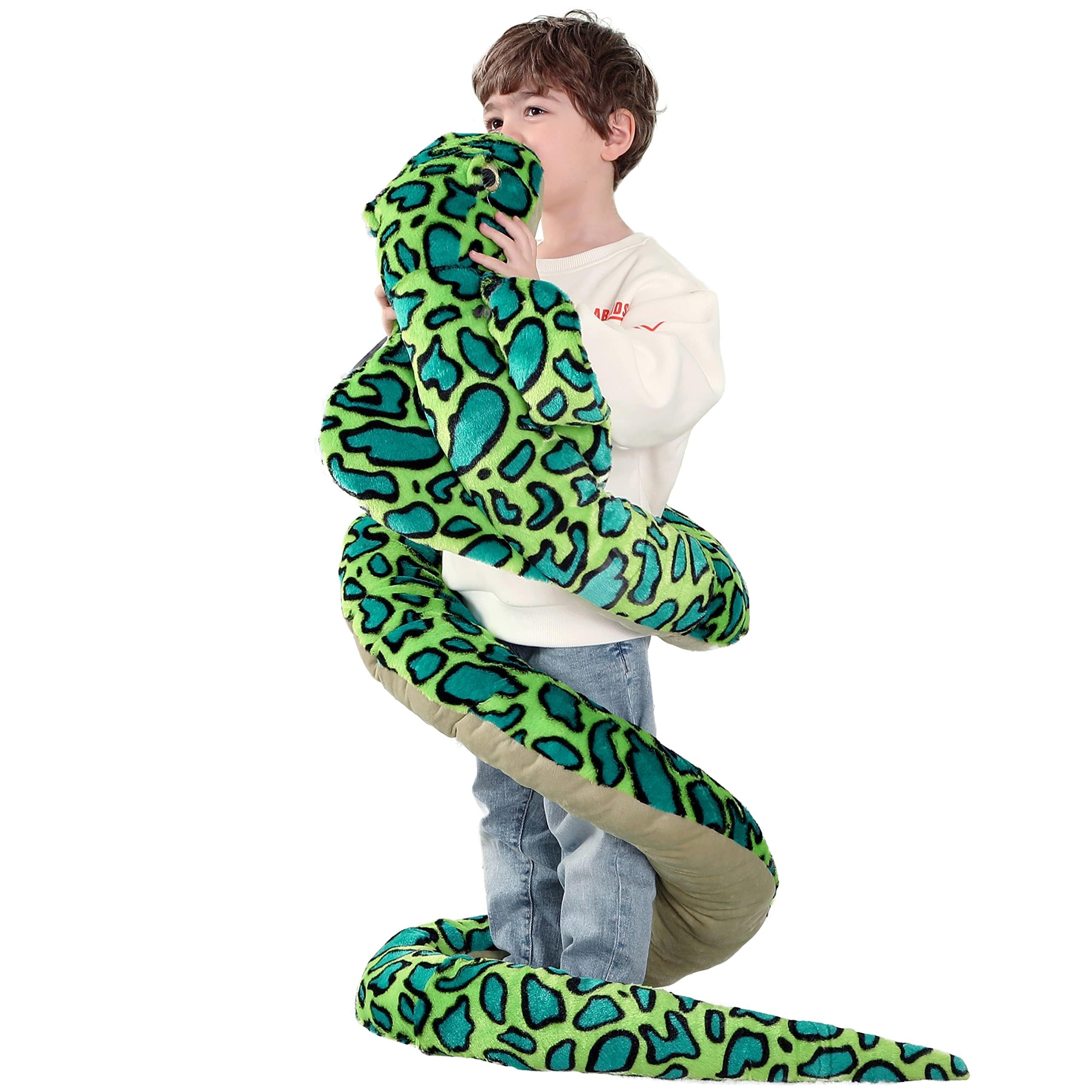 IKASA Giant Snake Stuffed Animal Plush Toy,106" Large Cobra Cute Jumbo Soft Toys,Huge Big Size Fluffy Plushy Fat Oversized Plushie,Gifts for Kids