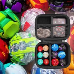 TONYLAIJIANTAO Toy Storage Organizer Case Compatible with Bakugan Armored Alliance Collectible Action Figures, BakuCores, Bakugan Ultra and Trading Cards (Case Only) (Yellow)