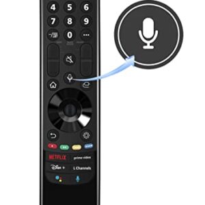 AN-MR21GA Smart Remote Control Replacement fit for LG Smart TV 2021 OLED TV Series G1 C1 A1 QNED99 QNED90 NANO99 NANO90 NANO85 NANO80 NANO75 and UHD TV's UP80 UP75 Series