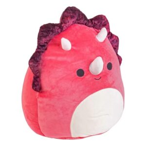 Squishmallows Official Kellytoy,8 Inch Squishy Soft Plush Toy Animals (Tristan The Red Triceratops)