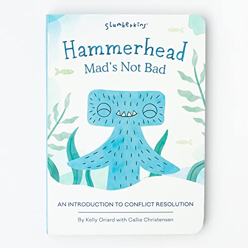 Slumberkins Mads Not Bad Board Book & Jellyfish Mini Set | Supports Conflict Resolution & Social Emotional Learning for Ages 0+ (Coral Jellyfish)