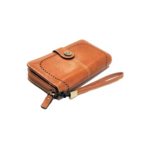 Wallet For Women Leather Credit Card Cash Mobile Phone Holder Large Capacity Wallets With Wristlet (Brown(Pack of 1))