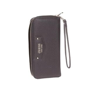 GUESS Womens Eco Brenton Large Zip Around wallet, Black, One Size US