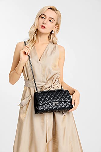 Gladdon Crossbody bags for Women Quilted Leather Trendy Ladies Shoulder Bag