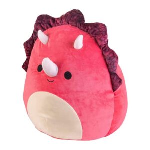 Squishmallows Official Kellytoy,8 Inch Squishy Soft Plush Toy Animals (Tristan The Red Triceratops)