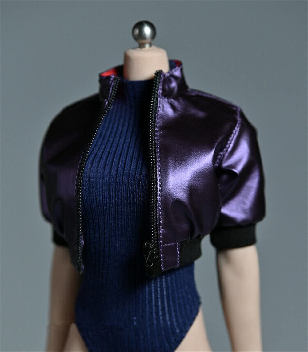 1/6 Scale Female Figure Clothes,Girl Jacket Coat Costum Clothing for 12inch PH TBL Action Figure Body (Purple Jacket)