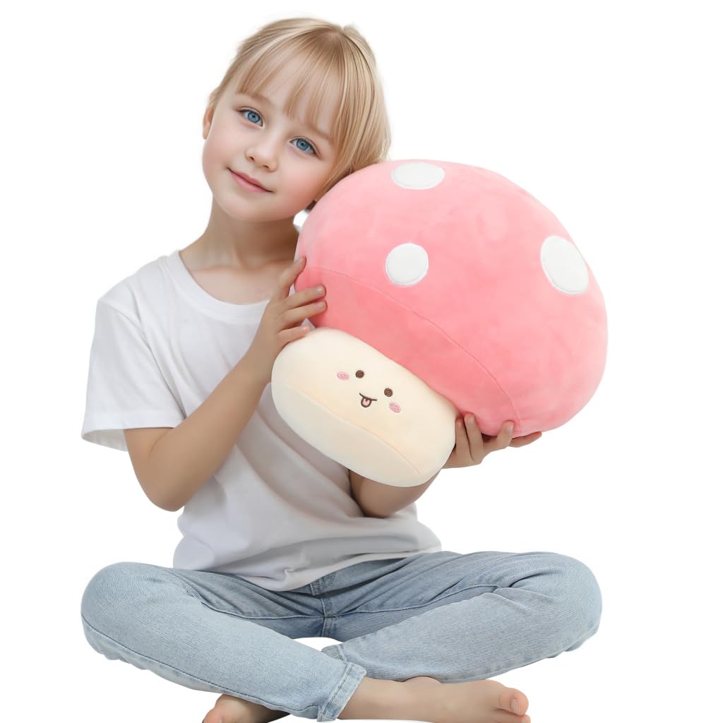 MMguai 12.6" Mushroom Stuffed Animal, Cute Big Mushroom Squishy Soft Pillow plushies, Room Decor Plush Toy Doll Gifts for Kids Halloween, Christmas, Thanksgiving, Birthdays