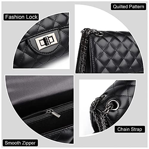 Gladdon Crossbody bags for Women Quilted Leather Trendy Ladies Shoulder Bag