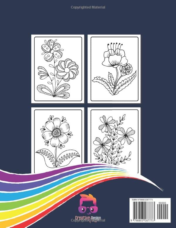 Flower Coloring Book for Kids Ages 6-12: Flower Lovers Gift for Children, Boys & Girls with Large, Easy, and Fun Illustrations, Provides Hours of Pleasure and Relaxation.