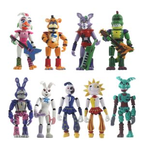 Cartoon Action Figure Funtime Foxy Sister Location Horror Doll Lightening Figures Toys with Movable Joints (A)