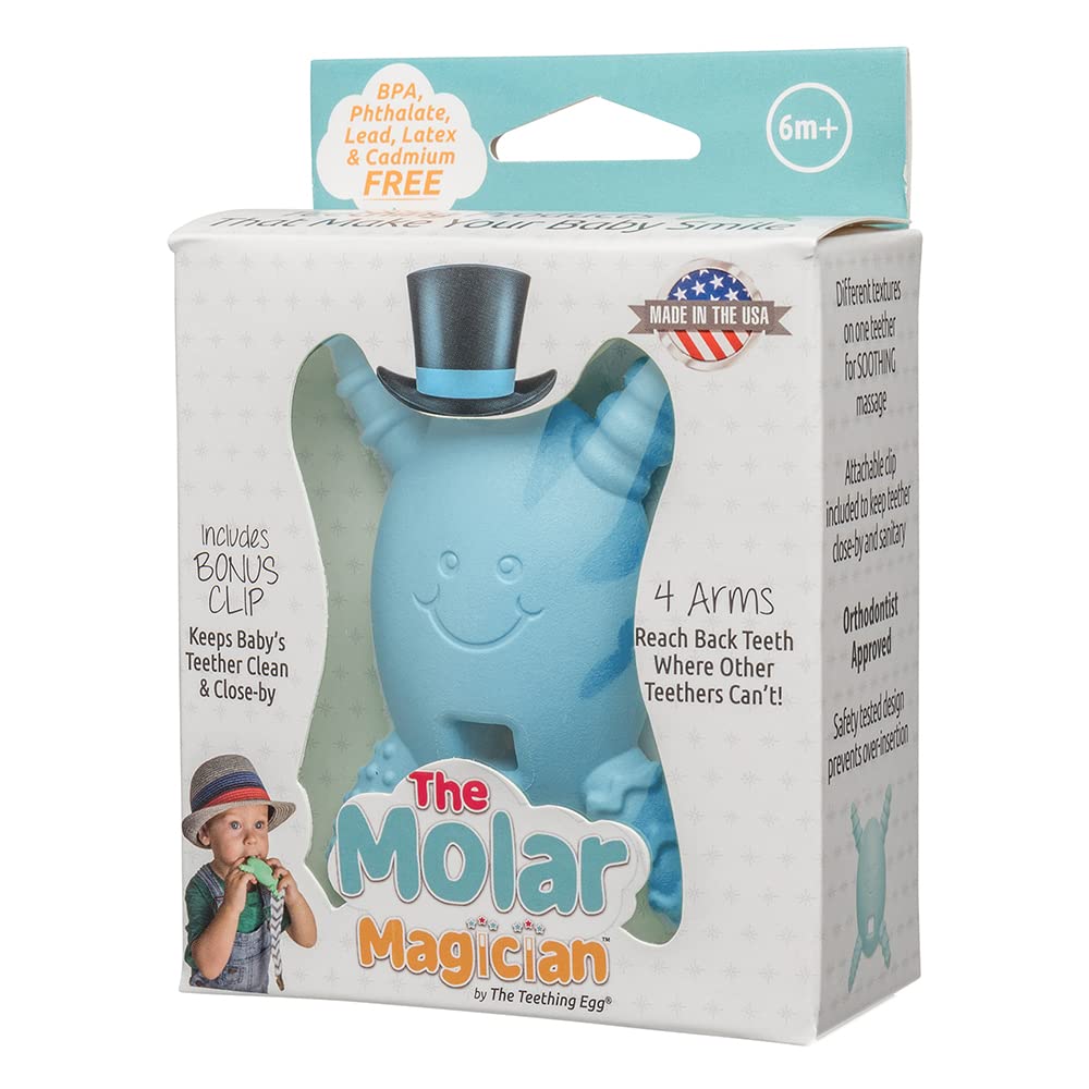 The Official Molar Magician Baby Teether - Freezable Molar Teething Toy for Your Baby and Toddler - Made in The USA by The Teething Egg