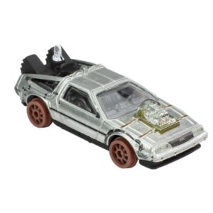 Time Machine (Railroad Version) Brushed Metal Back to The Future Part III (1990) Movie Diecast Model Car by Hot Wheels