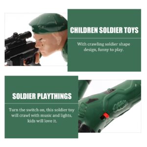 Gadpiparty Electric Kirsten dunst Plastic Soldier Toys with Light and Sound 2 pcs Plastic Crawling Soldiers Kids Model take The Lead Toys tin Man