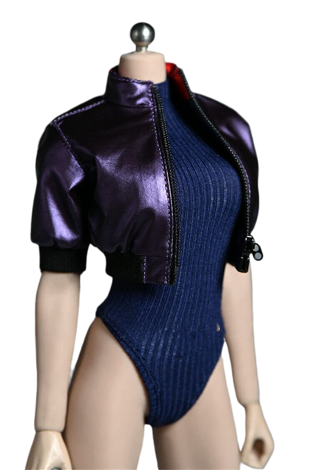 1/6 Scale Female Figure Clothes,Girl Jacket Coat Costum Clothing for 12inch PH TBL Action Figure Body (Purple Jacket)