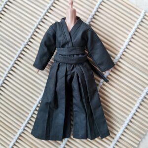 1/12 Samurai Kimono Clothes for Clown 6" SHF MEZCO 3ATOYS Vtoys Action Figure Doll Clothes (Black top&Trousers)