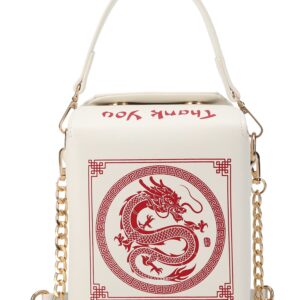 lola mae Chinese Takeout Box Crossbody Bag for Women Novelty to go Case Messenger Shoulder Purse Fun Naughty Handbag (N3329)