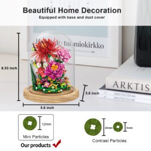 QARULUS Flower Bouquet Building Kit Flowers Botanical Collection DIY Plants Bonsai Tree Friends Sets Adult Building Blocks Set Christmas New Year Birthday Gift for Girls Mom Women Girlfriend(Roses)