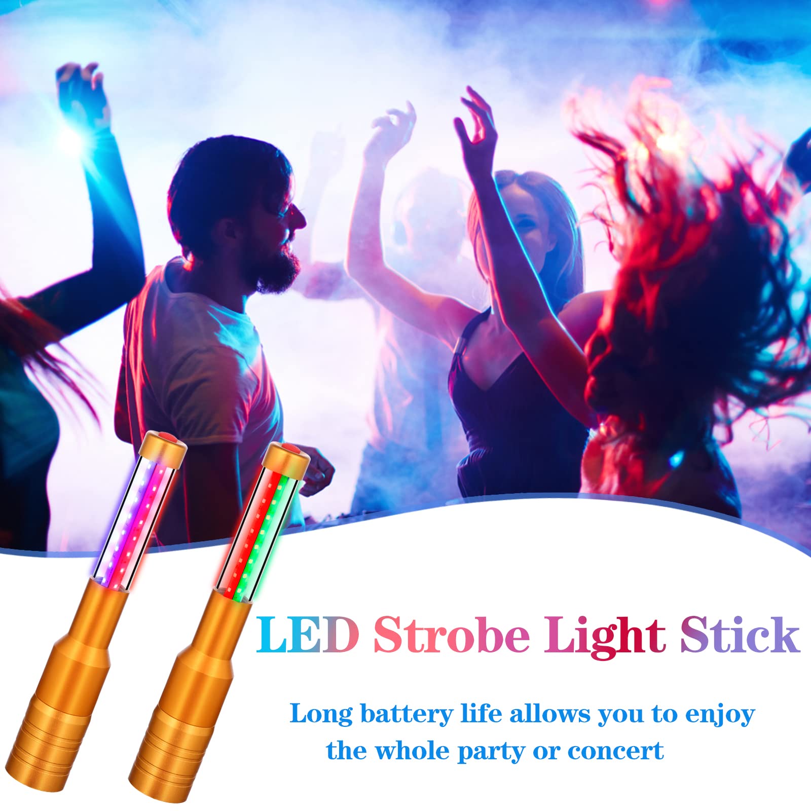 4 Pieces LED Strobe Baton Bottle Service Sparklers LED Metallic Bottle Service Lights Handheld Light for Nightclubs Weddings Parties Activities Supplies