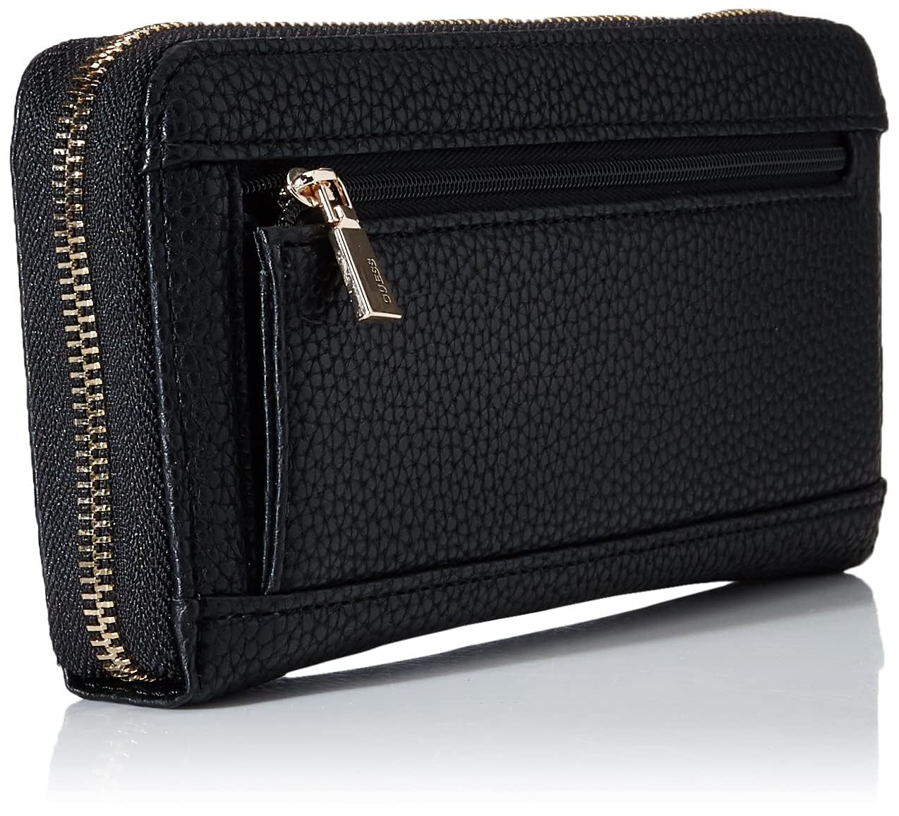 GUESS Womens Eco Brenton Large Zip Around wallet, Black, One Size US