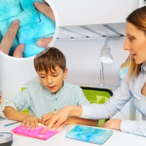 2 Pack Marble Maze Mat Fidget Sensory Tactile Sensory Toys Stress Relief Toys Anxiety Relief Toys Calming Toys for School Classroom Reduce Stress Anxiety Improve Focus (Vivid Style, 8.7 x 6.3 Inch)