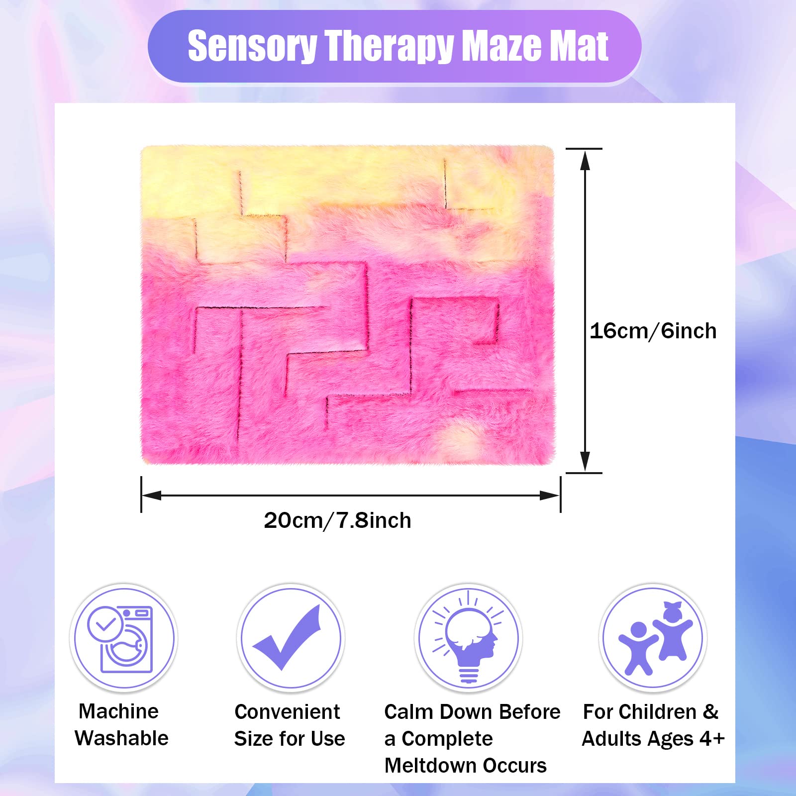 2 Pack Marble Maze Mat Fidget Sensory Tactile Sensory Toys Stress Relief Toys Anxiety Relief Toys Calming Toys for School Classroom Reduce Stress Anxiety Improve Focus (Vivid Style, 8.7 x 6.3 Inch)