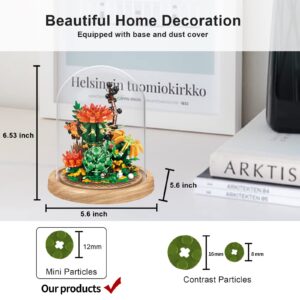 QARULUS Flower Bouquet Building Kit Flowers Botanical Collection DIY Plants Bonsai Tree Friends Sets Adult Building Blocks Set Christmas New Year Birthday Gift for Girls Mom Women Girlfriend(Cactus)