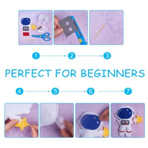 WEBEEDY 11 Set Sewing Kit Solar System Craft Kit Felt Stitch Art and Craft Make Your Own Stuffed Solar System Kit Felt DIY Plush Craft Kit for Beginner